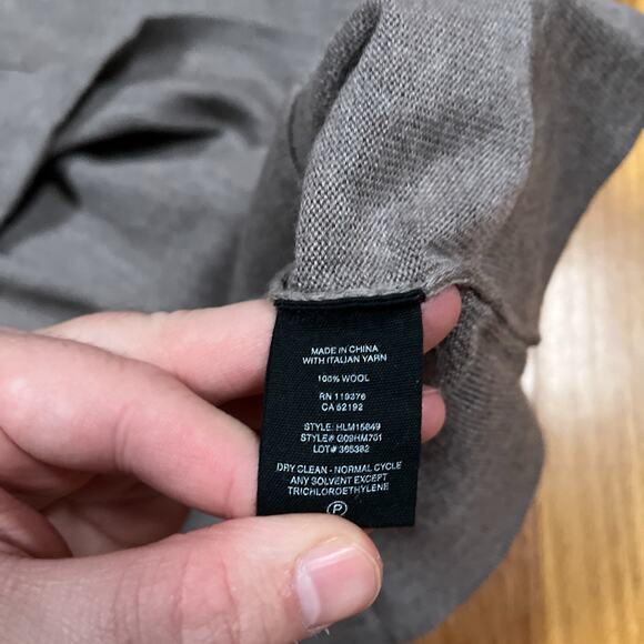 Helmut Lang Hoodie Sweater Pullover 100% Wool Slim XL Fit Grey Beige - Picture 8 of 10